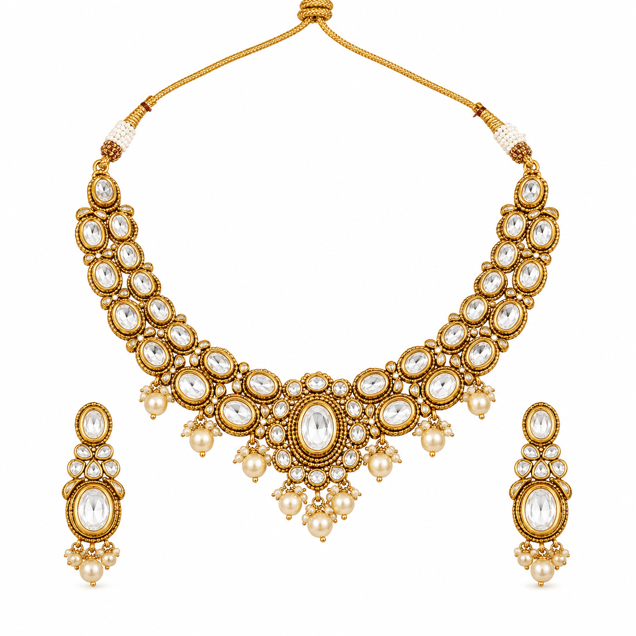 Royal Srinidhi Antique Kundan Necklace Set