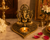 Golden Paan Ganesha Diya Idol