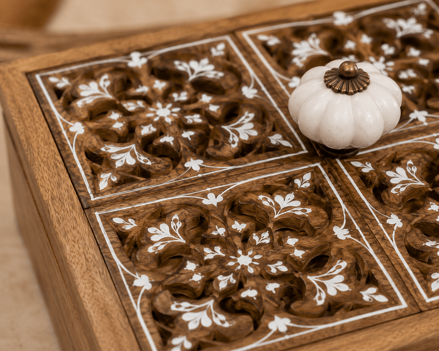 Handcrafted Sheesham Wood Multiutility Storage Box