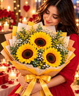 Cheerful Sunflower Bouquet – 3 Sunflowers