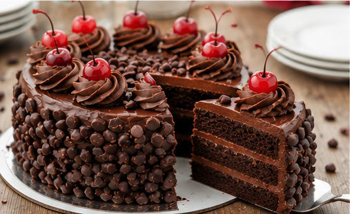 Cherry Chocolate Truffle Celebration Cake