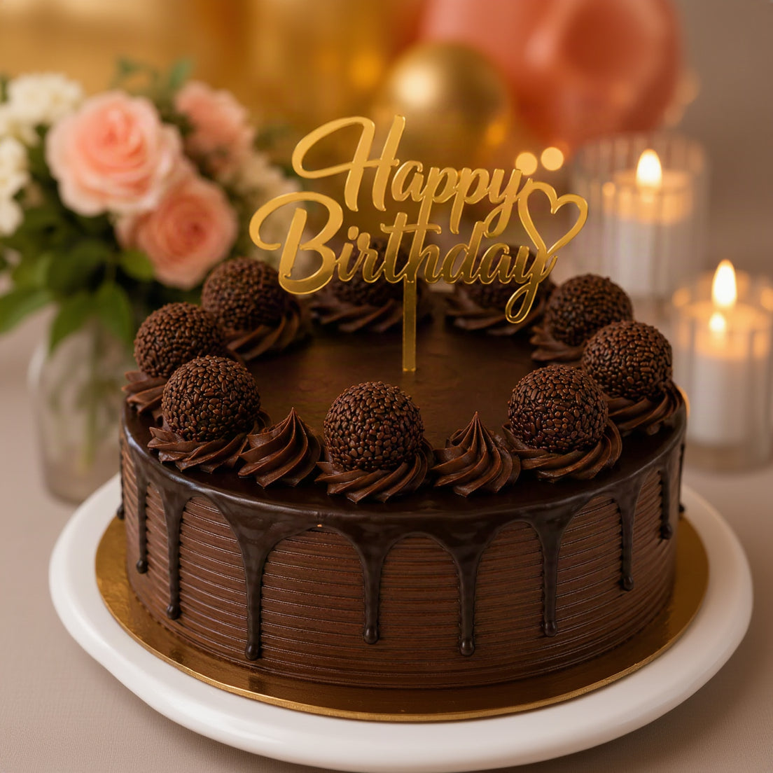 Choco Truffle Eggless Birthday Cake