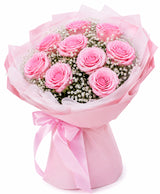 Classic 10 Pink Rose Bouquet
