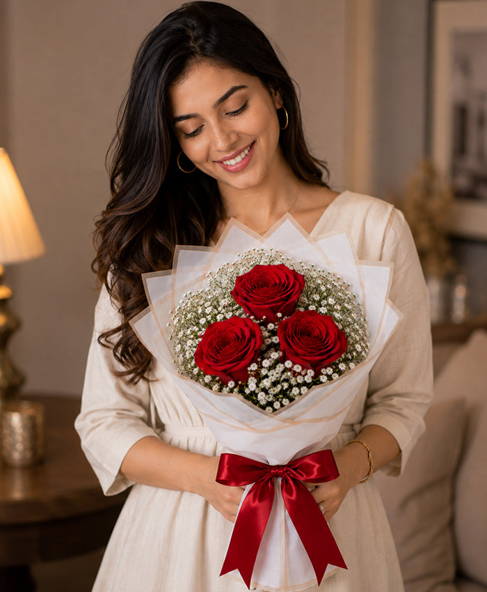Classic 3 Red Rose Bouquet