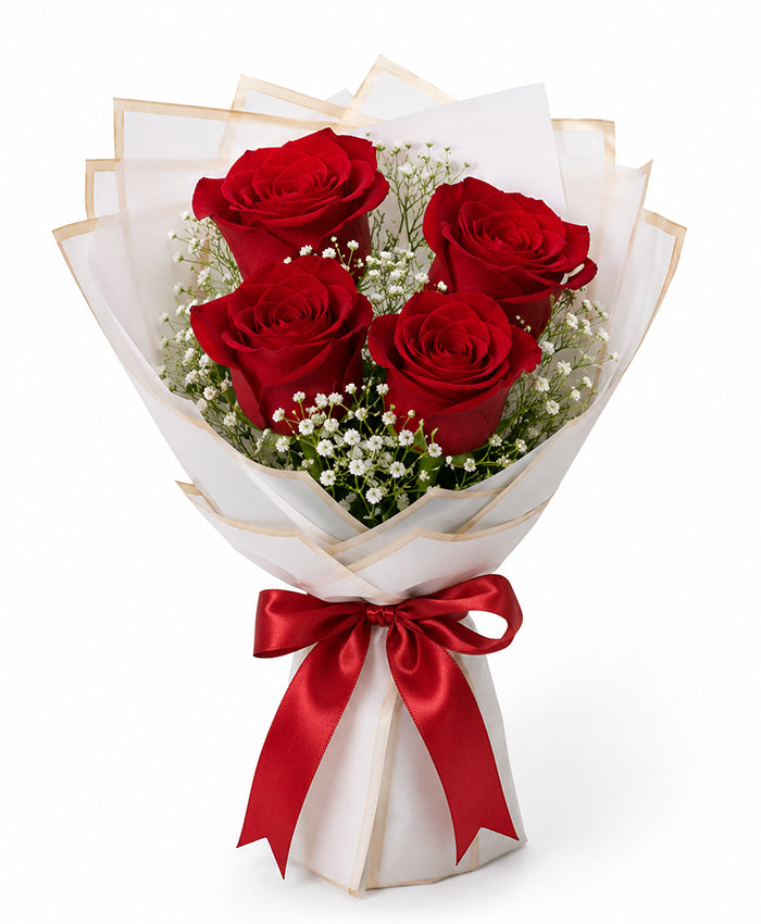 Classic 4 Red Rose Bouquet