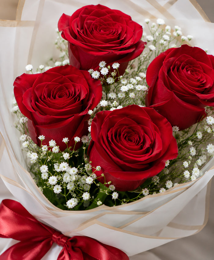 Classic 4 Red Rose Bouquet