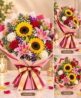 Classic Colorful Mixed Bouquet – 10 Flowers