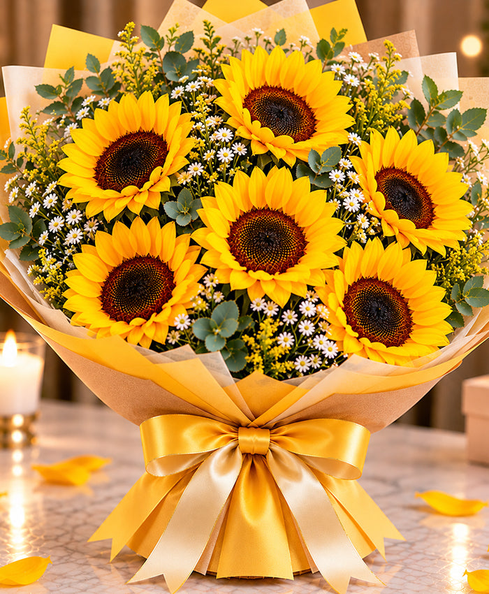 Classic Sunflower Bouquet – 6 Sunflowers