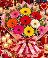 Colorful Gerbera Bouquet – 10 Gerberas
