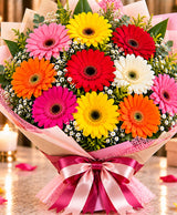 Colorful Gerbera Bouquet – 10 Gerberas