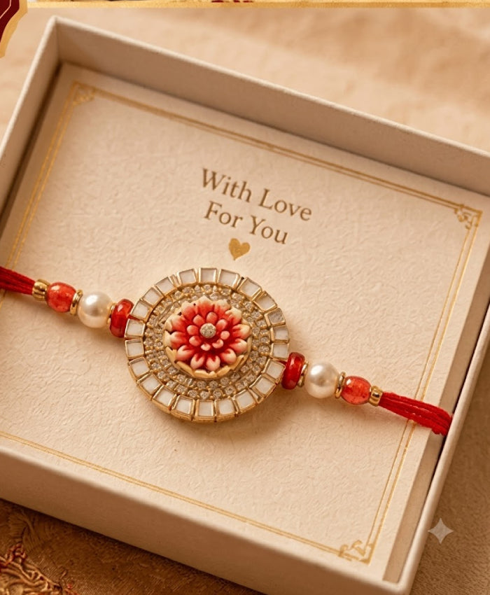 Coral Floral Designer Rakhi