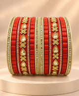 Coral Radiance Lac Bangle Set