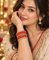 Coral Radiance Lac Bangle Set