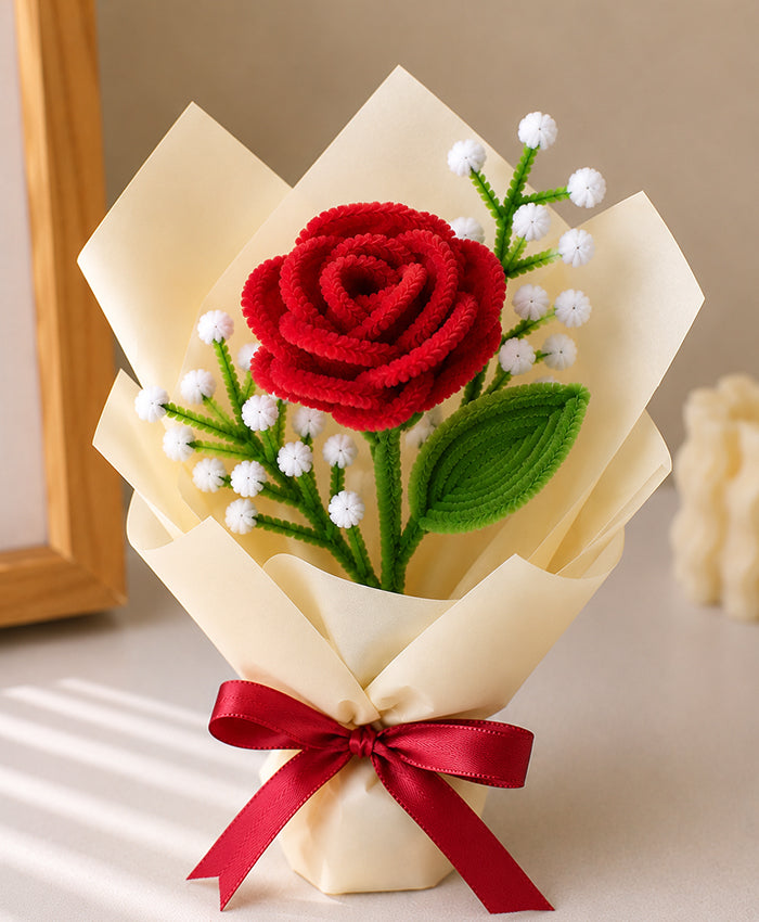 Crimson Love Handmade Flower Bouquet