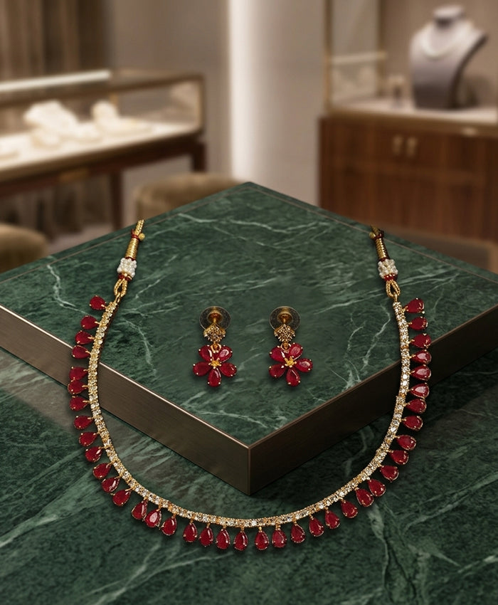 Crimson Teardrop Elegance Set