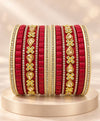 Crimson Sparkle Lac Bangle Set