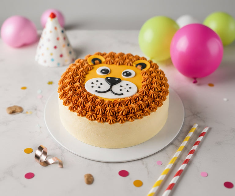 Cute Lion Theme Birthday Cake