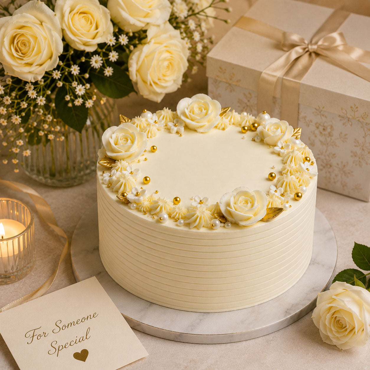 Dreamy White Chocolate Wedding Cake