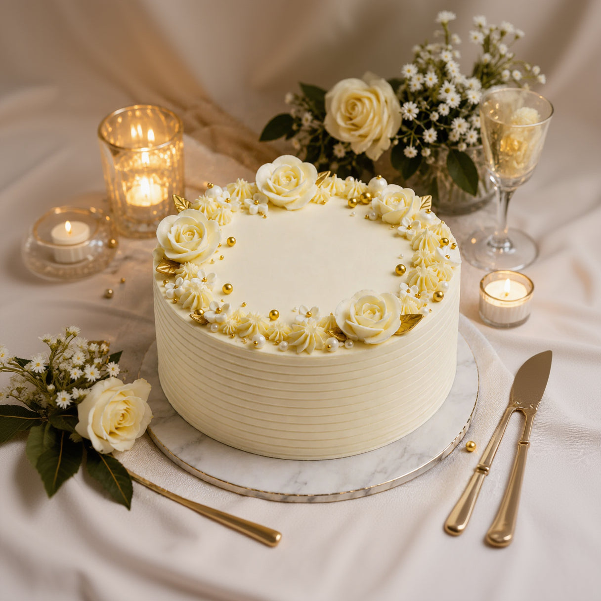 Dreamy White Chocolate Wedding Cake