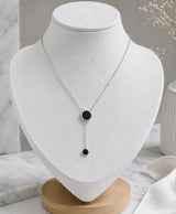 Elegant Double Circle Black Pendant Necklace for Women
