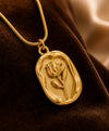 Elegant Gold-Tone Rose Flower Pendant Necklace for Women