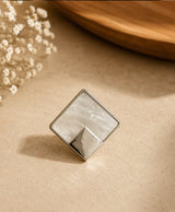 Elegant Silver Geometric Square Stud Earrings
