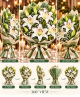 Elegant White Lily Bouquet – 5 Lilies