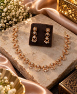 Elegant Gold-Tone Necklace & Earrings Set