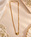 Elegant Gold Multi-Strand Heart Pendant Necklace