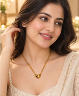 Elegant Gold Multi-Strand Heart Pendant Necklace
