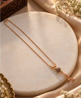 Elegant Rose Gold-Tone Beaded Ball Slider Necklace