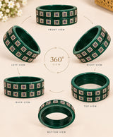 Emerald Green Multicolour Rhinestone Designer Lac Bangle Set
