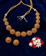 Kanakpriya Antique Gold Beaded Necklace Set
