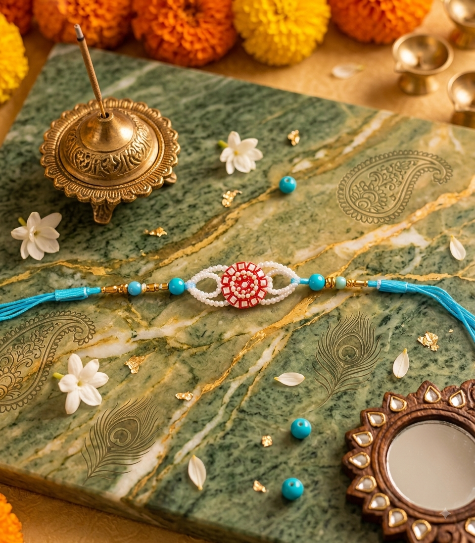 Neelam Pearl Bloom Rakhi