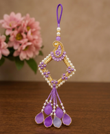 Lavender Pearl Paisley Designer Lumba Rakhi