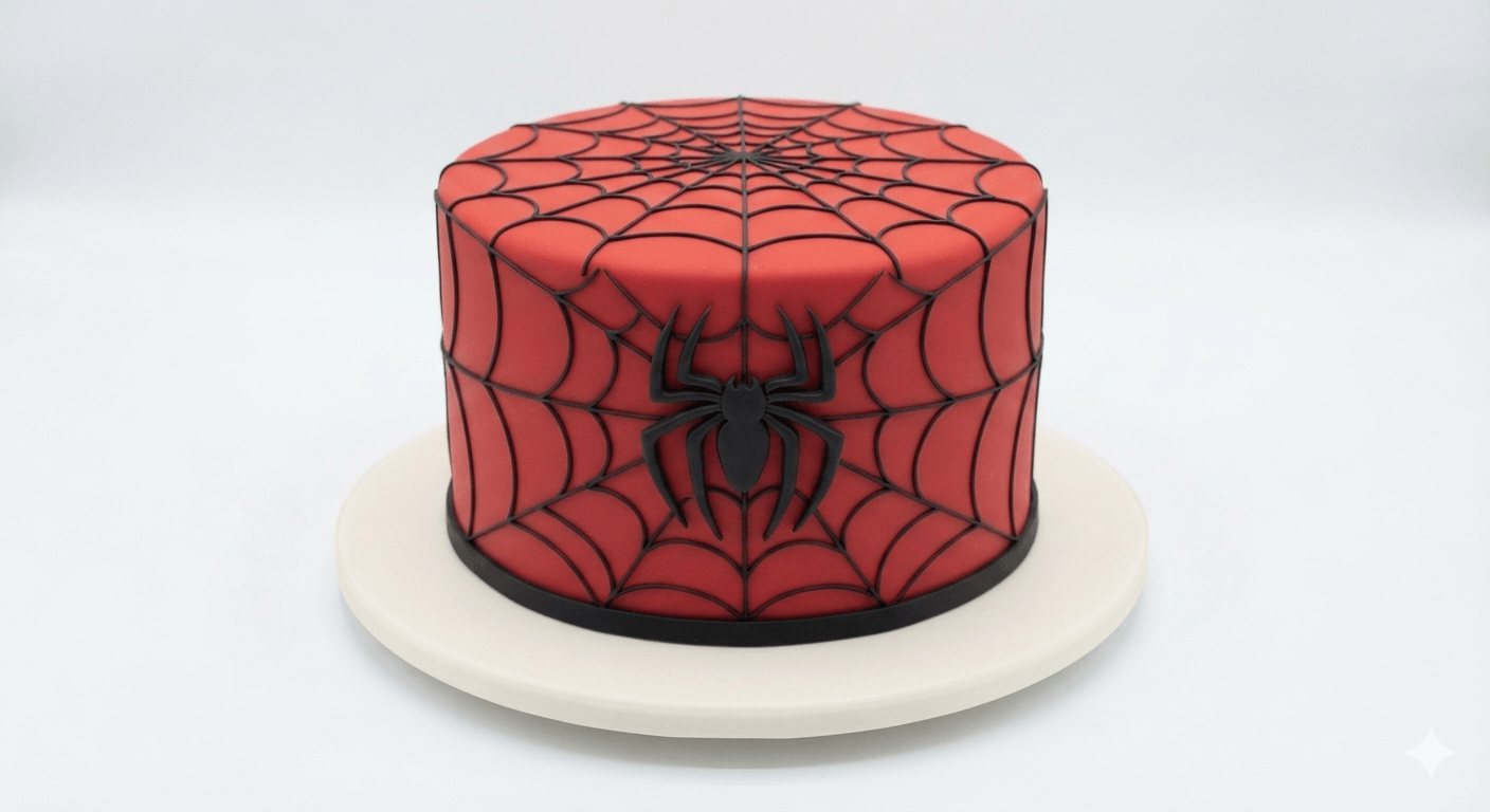 Heroic Spidey Fondant Cake