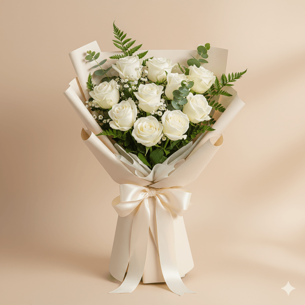 Ivory Bliss Rose Bouquet