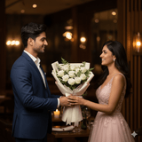 Ivory Bliss Rose Bouquet