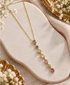 Geometric Multicolor Stone Gold-Tone Necklace – Elegant Statement Jewellery
