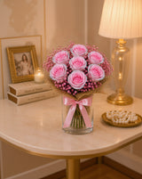 Glass Full of Pink Roses