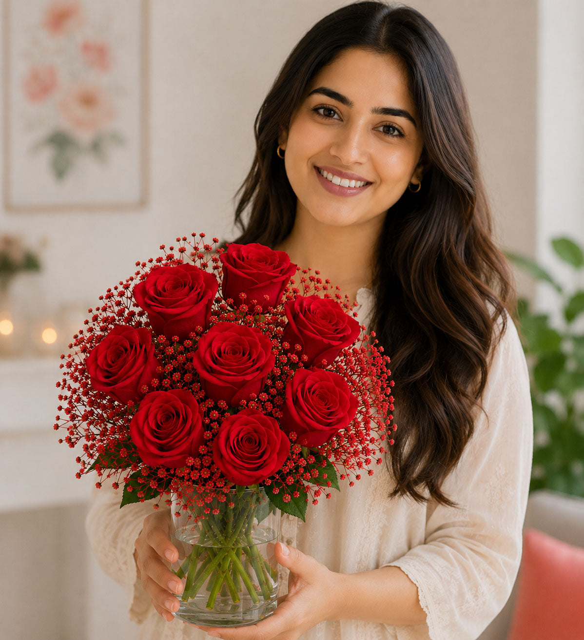 Glass Full of Red Rose