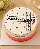 Golden Hearts Anniversary Cake