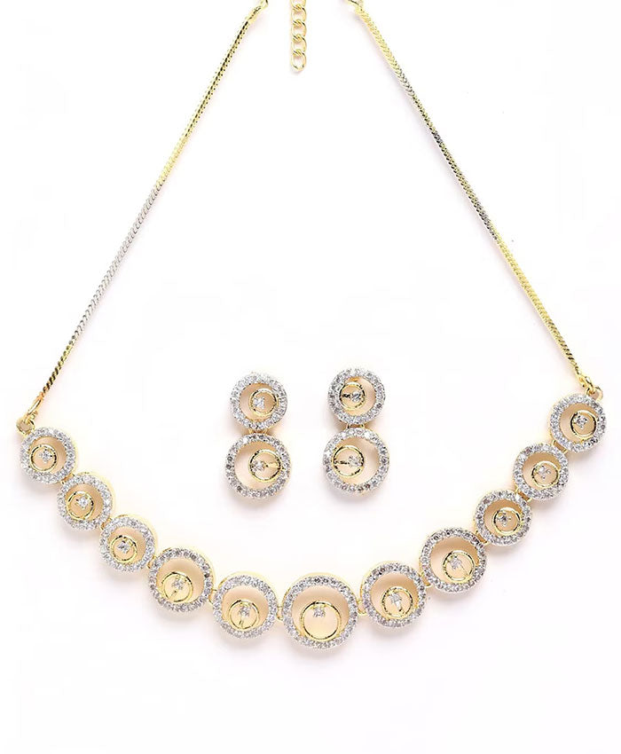 Golden Spiral Crystal Necklace, Earrings, Bracelet & Ring Set