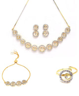 Golden Spiral Crystal Necklace, Earrings, Bracelet & Ring Set