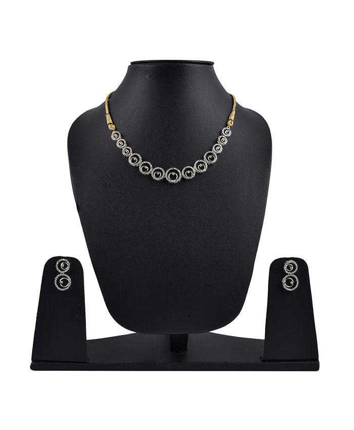 Golden Spiral Crystal Necklace, Earrings, Bracelet & Ring Set