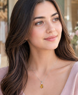 Golden Teardrop Crystal Pendant Necklace