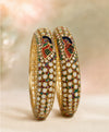 Golden Peacock Kundan-Style Embellished Bangles