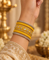 Golden Radiance Lac Bangle Set