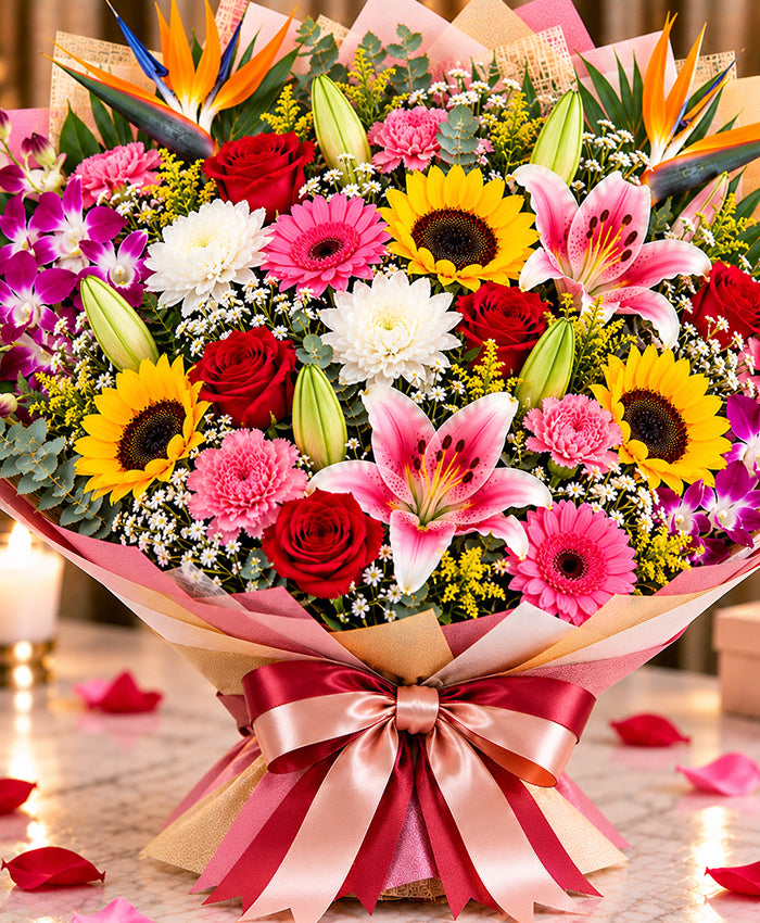 Grand Mixed Flower Arrangement – 20 Flowers