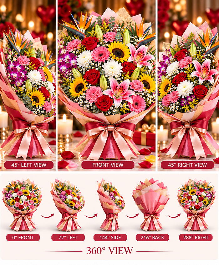 Grand Mixed Flower Arrangement – 20 Flowers